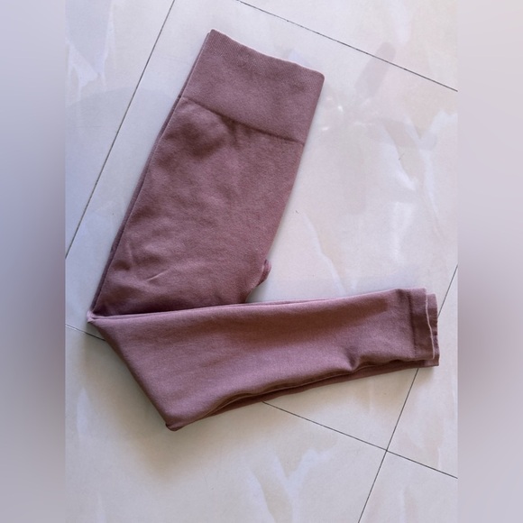 Everlane Leggings Womens M/L Lilac Purple Seamless Ribbed Lounge yoga gym - Picture 4 of 15